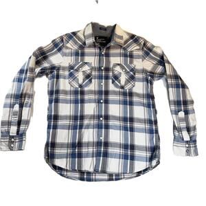 American Eagle Outfitters Button Up Shirt Men Med Vintage Fit Pearl Snap Buttons